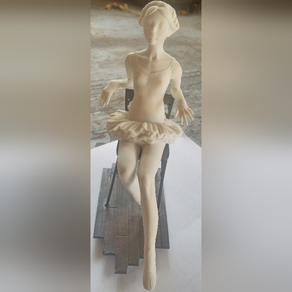 Boehm Bronze Chair Porcelain Bisque Ballerina "The Young Dancers" Collection
